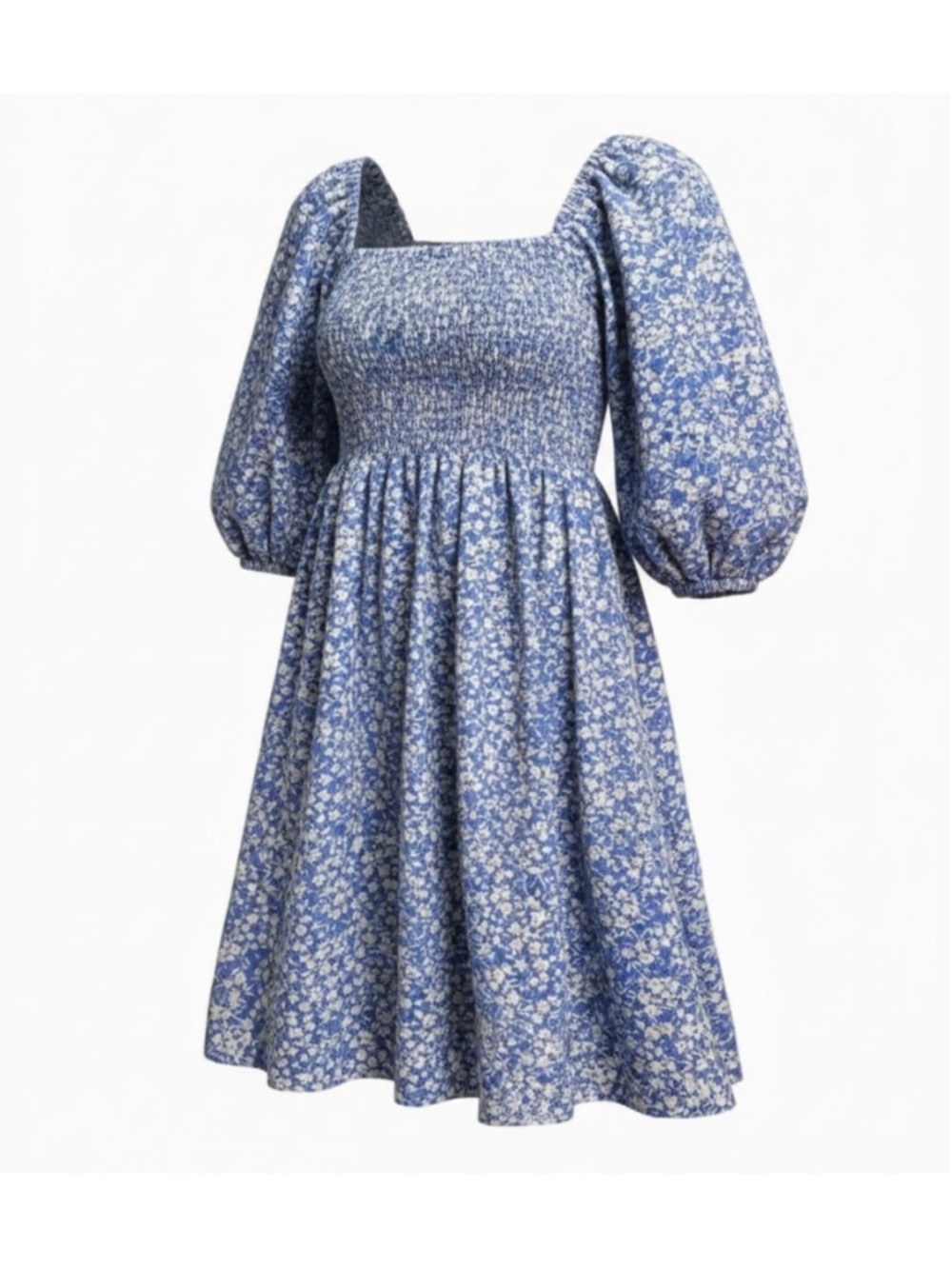 Tuckernuck Babydoll Dress Linen Blend Smocking Floral Coquette Size Small $168 - Picture 2 of 8